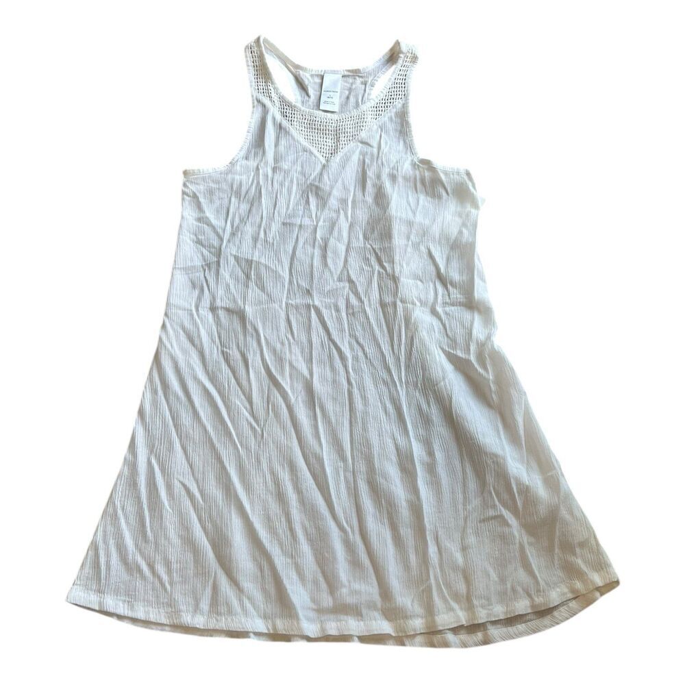 Nordstrom White Crochet Detail Mini Tank Beach Summer Dress XL Girls